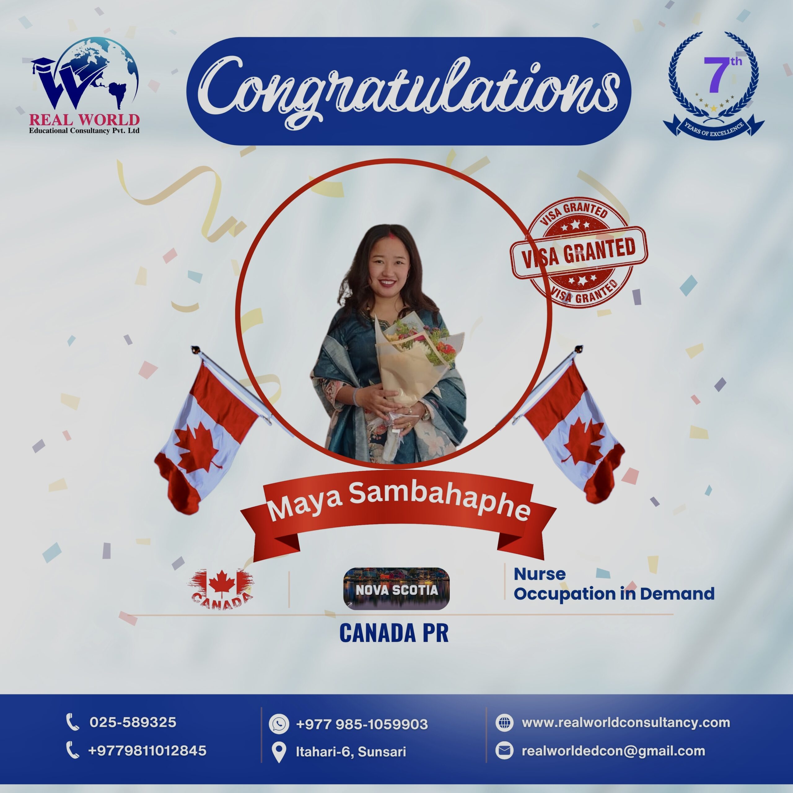 White and Blue Playful Congratulations Instagram Post - 1